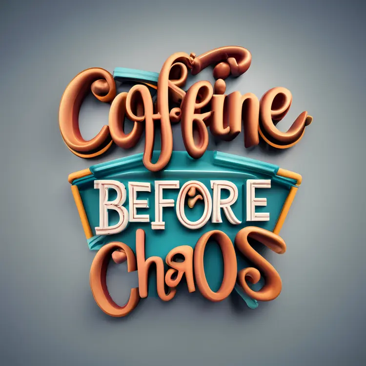 Caffeine Before Chaos with 3D Text