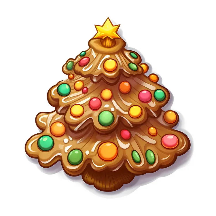 Decorated Christmas Tree Cookie