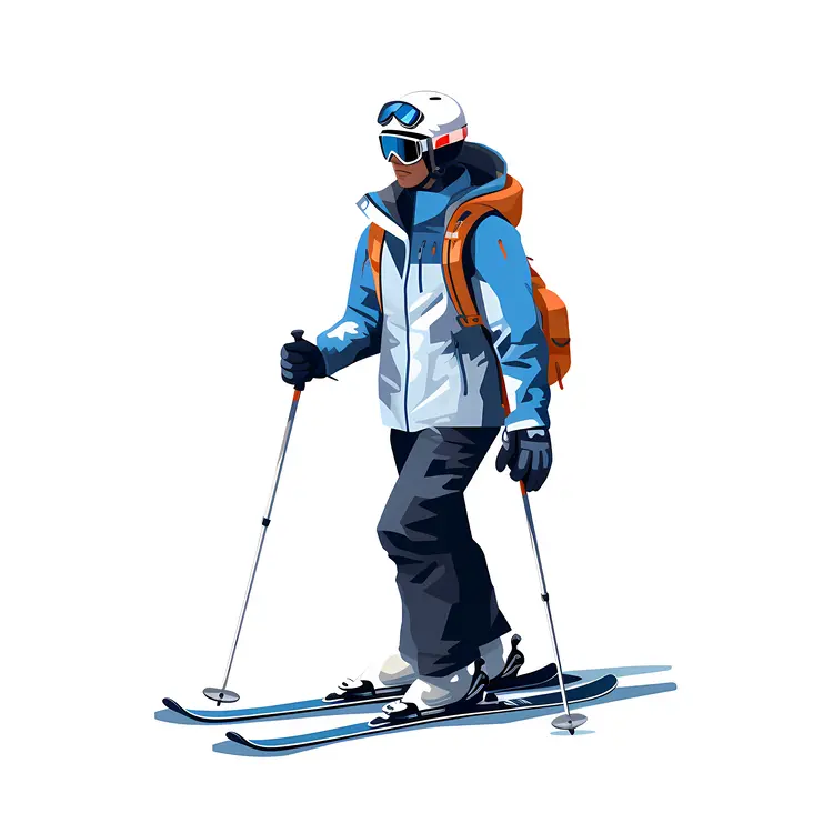 Person Standing with Skis