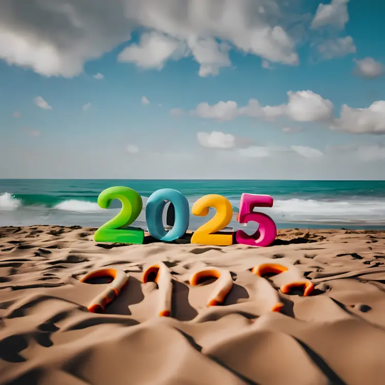 2025 on a Sunny Beach