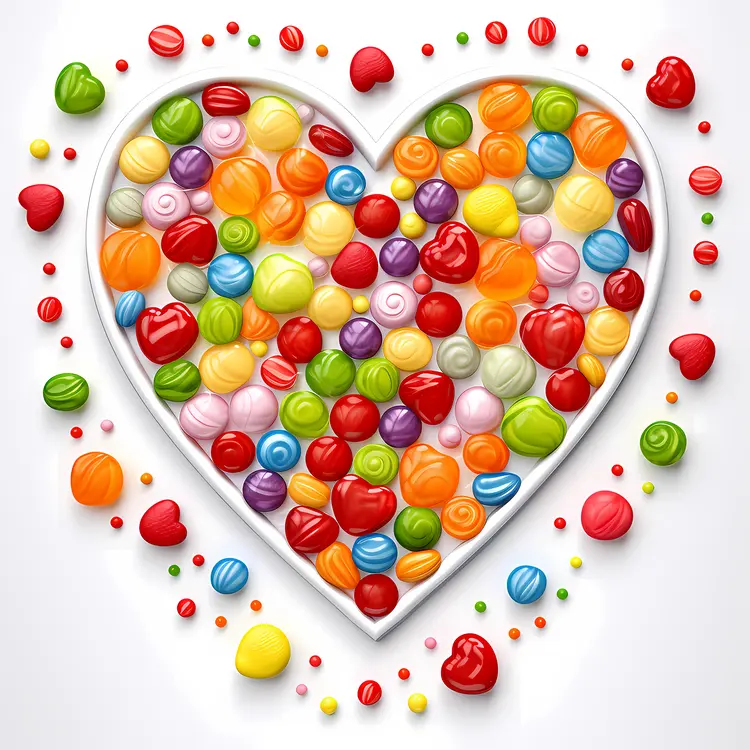 Heart Shape with Colorful Sweets