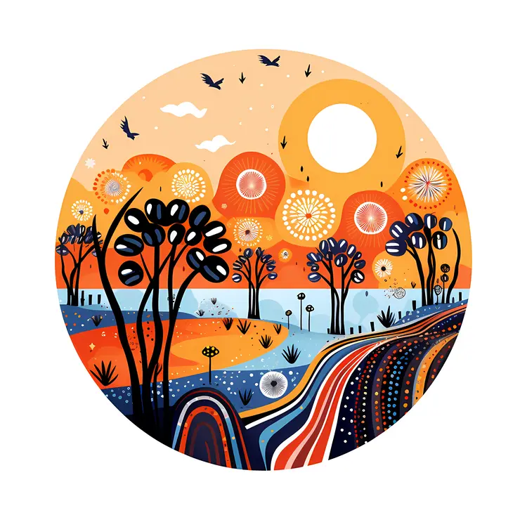 Abstract Landscape with Trees