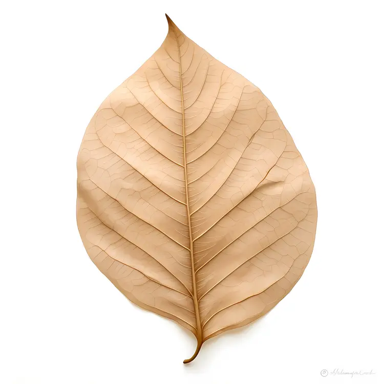 Brown Leaf on White Background