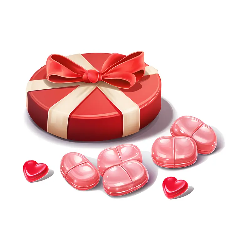 Heart-shaped Chocolates in Gift Box
