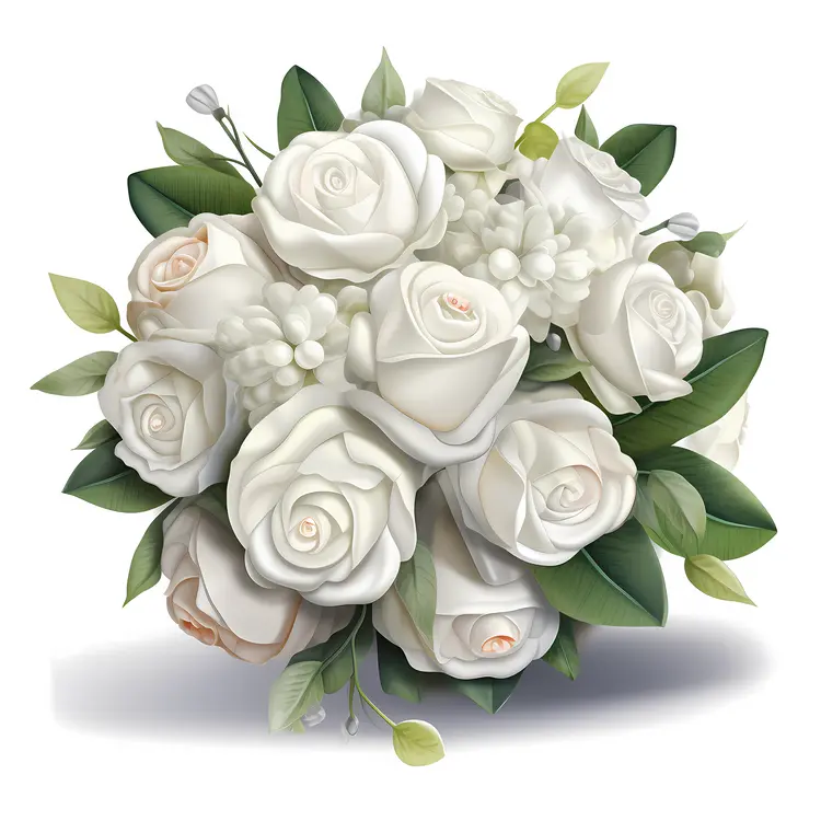 Elegant White Roses Bouquet