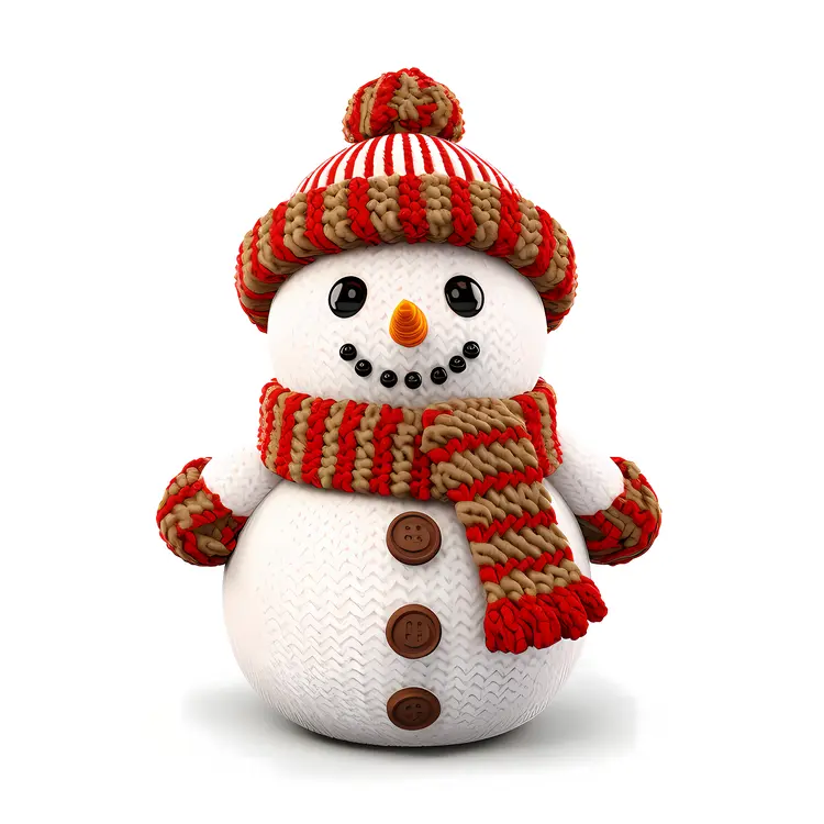 Charming Snowman with Striped Scarf