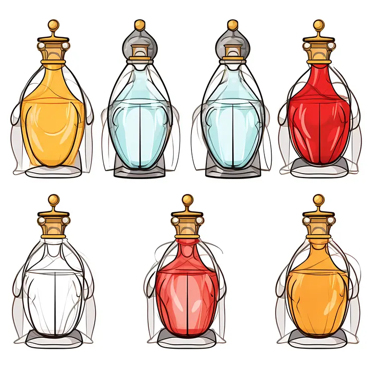 Colorful Perfume Bottles Collection
