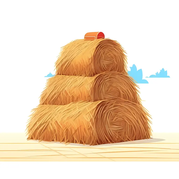 Stack of Hay Bales in a Farm Setting