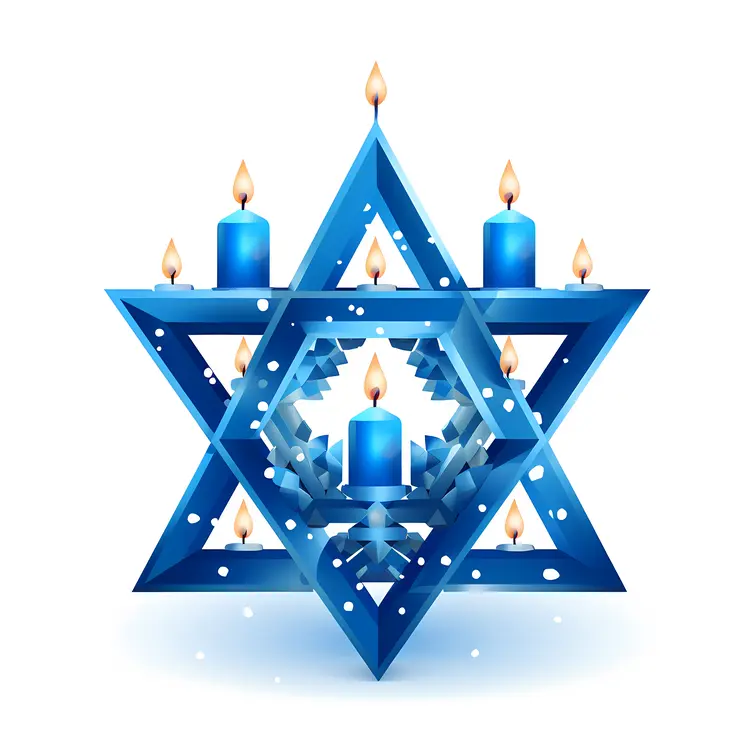 Blue Star and Blue Candles for Festive Decoration
