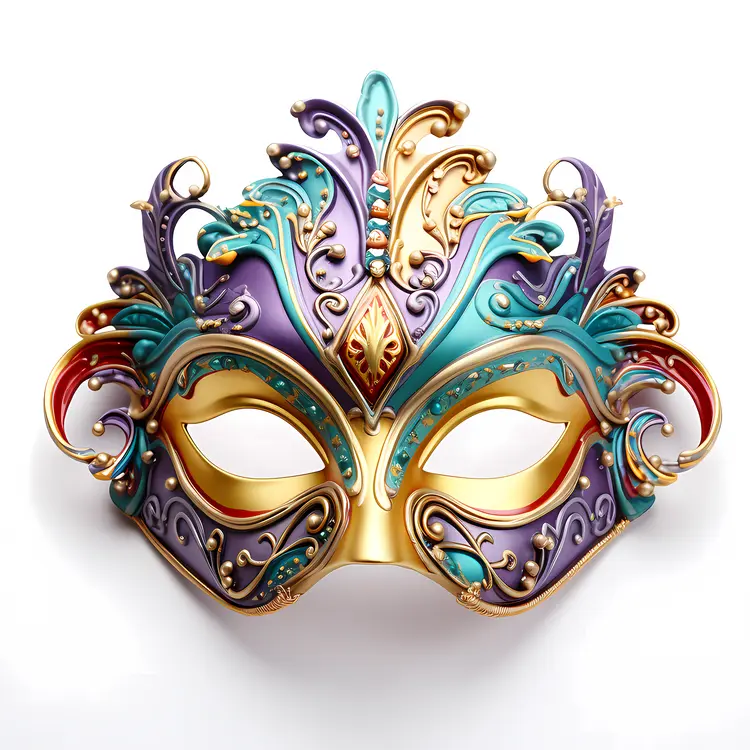 Ornate Purple and Gold Mask for Carnival