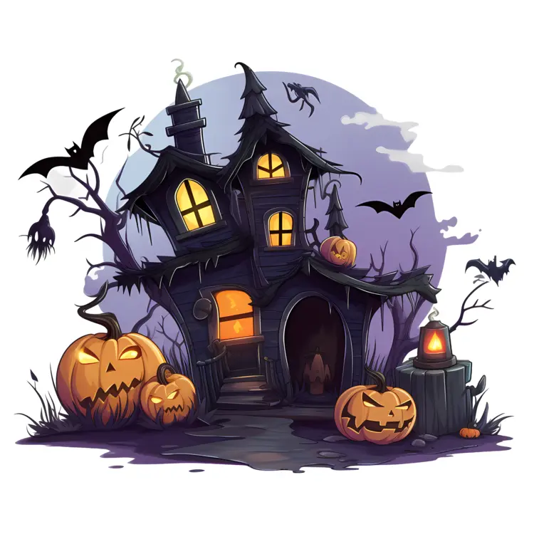 Creepy Haunted House Art