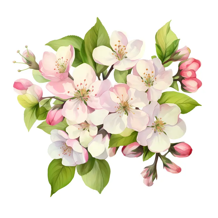Beautiful pink and white flowers with green leaves