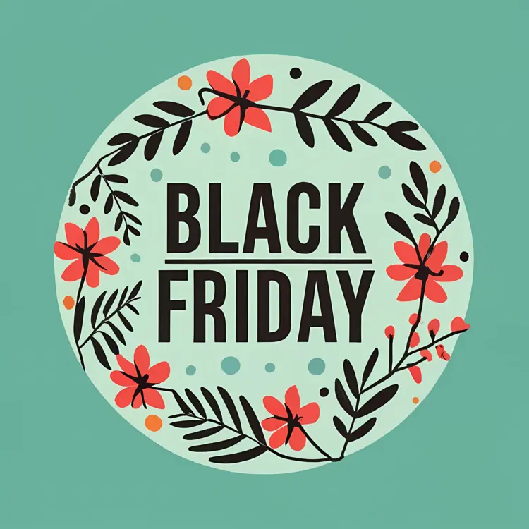 Black Friday Floral Circle Banner