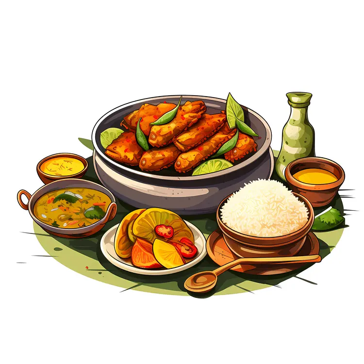 Fried Fish with Rice and Soup