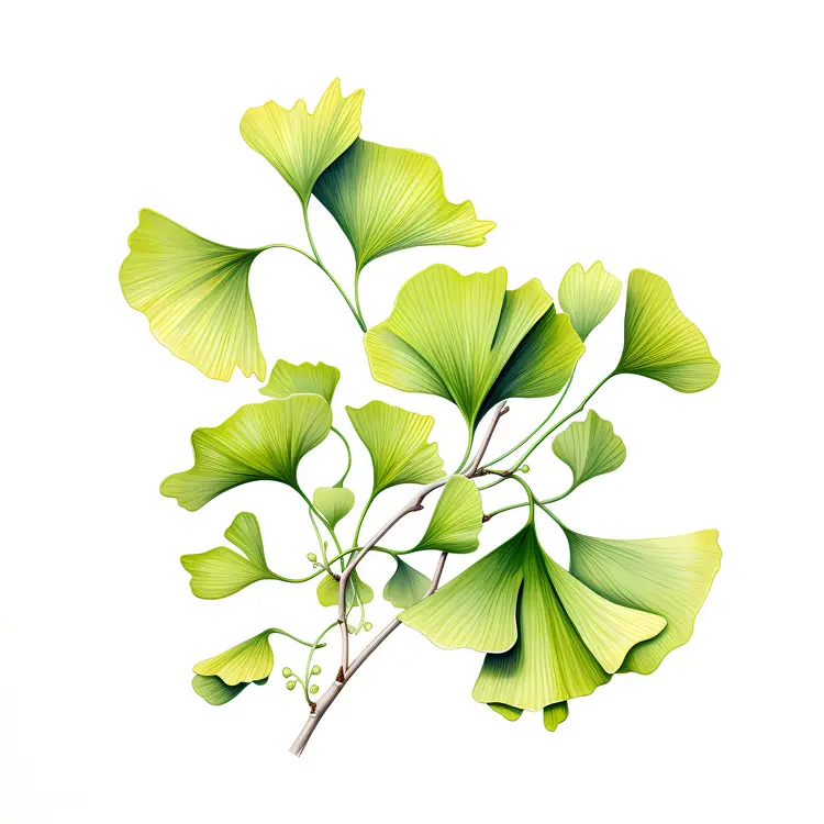 Green Ginkgo Leaves