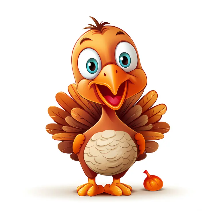 Smiling Turkey Cartoon Illustration