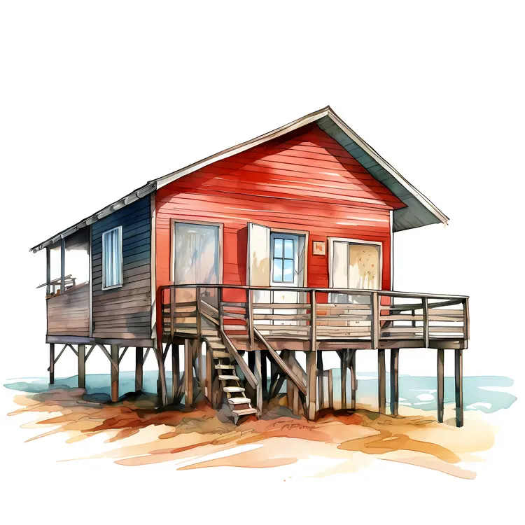 Elevated Wooden Beach House