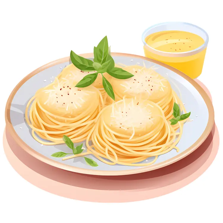 Spaghetti with Cheese and Basil