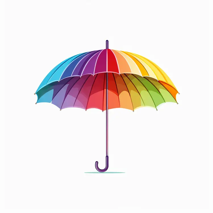 Rainbow Umbrella Illustration