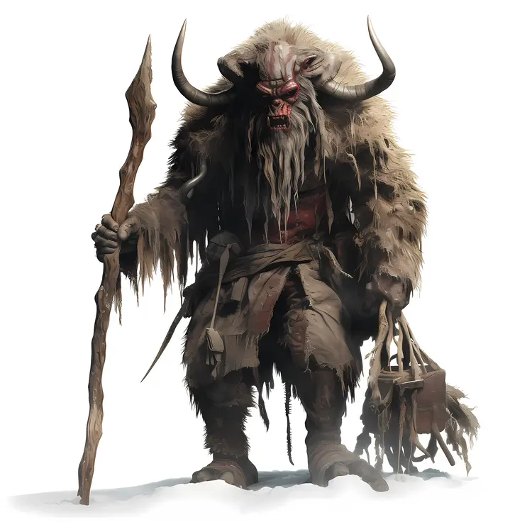 Forest Demon with Horns and Staff