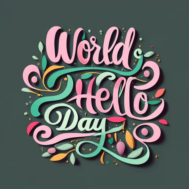 Colorful World Hello Day with Vibrant Flowers