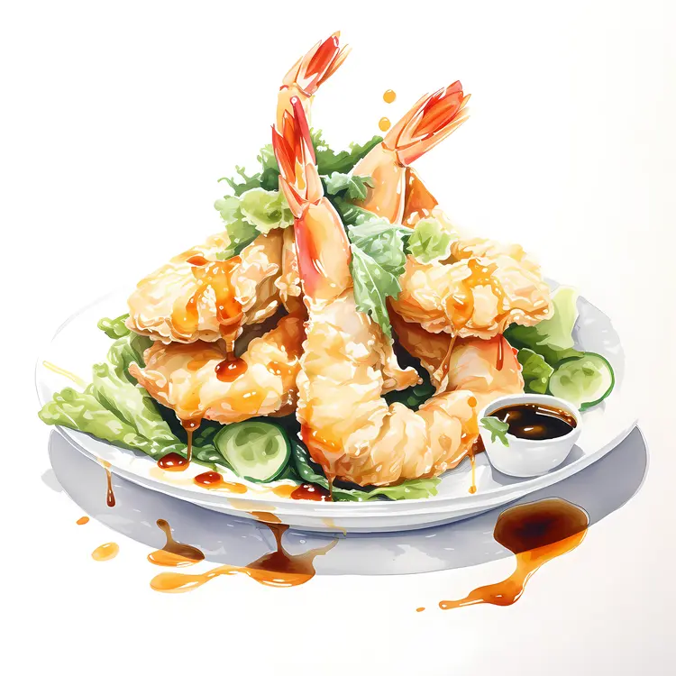 Delicious Shrimp Tempura with Sauce