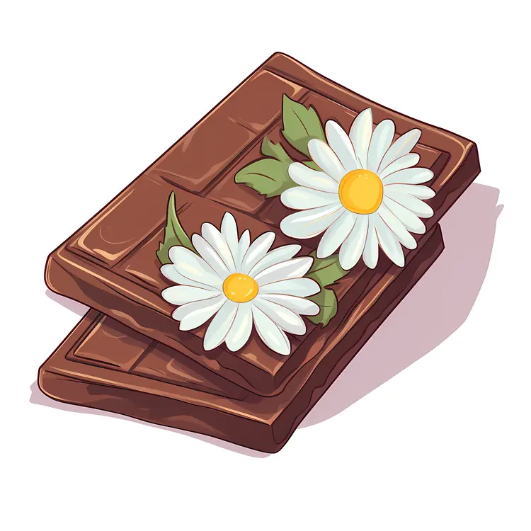Chocolate Bars with Daisy Flowers