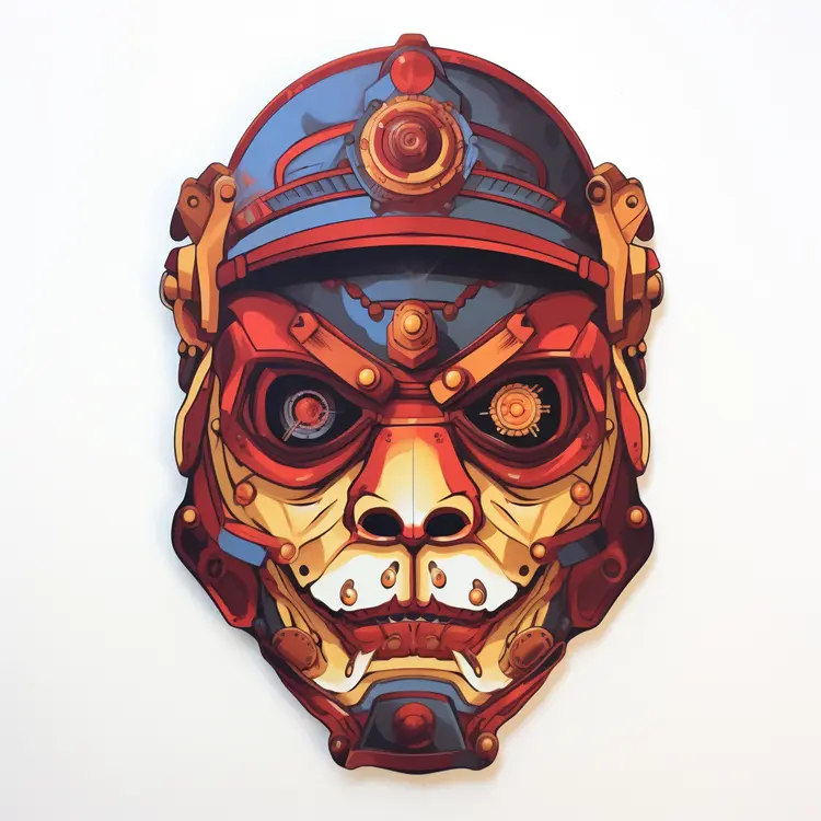 Steampunk Robot Mask Illustration