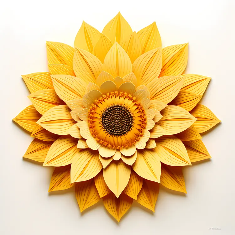 Beautiful Yellow Sunflower with Detailed Petals