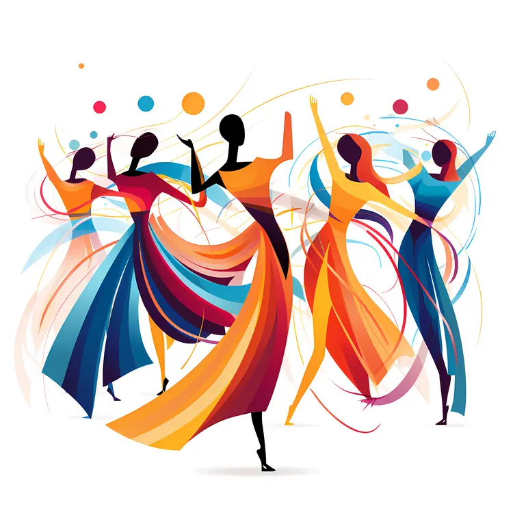 Abstract Colorful Dancers