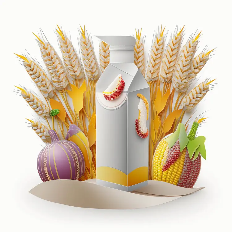 Milk Carton with Harvest Elements