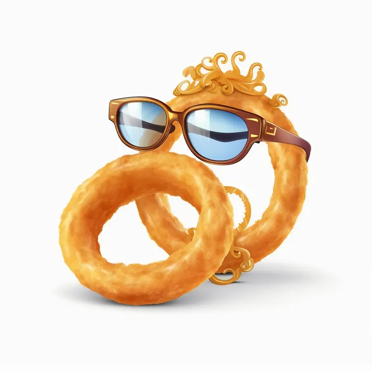 Fun Onion Rings with Sunglasses and Crown