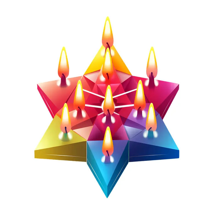 Vibrant Star of David with Candles for Hanukkah