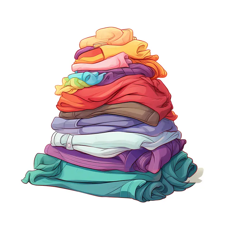 Neatly Folded Stack of Clothes