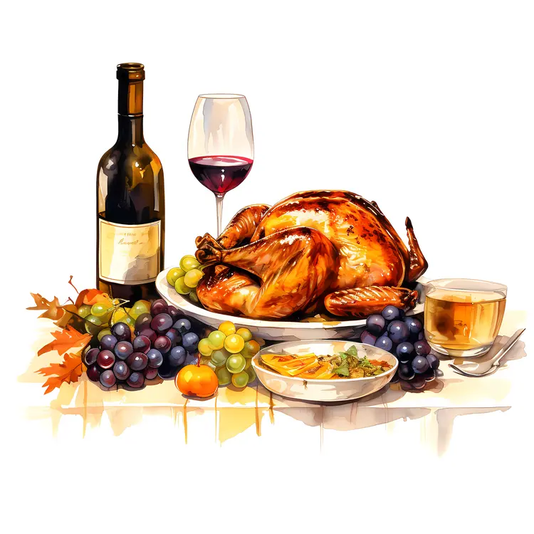 Roast Turkey with Wine and Grapes