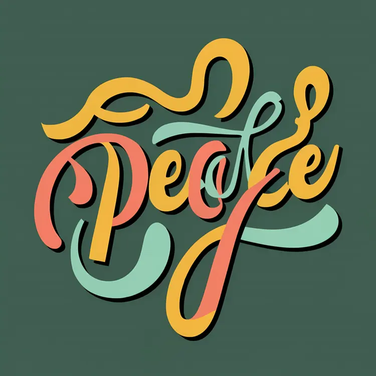 Colorful Peace Typography