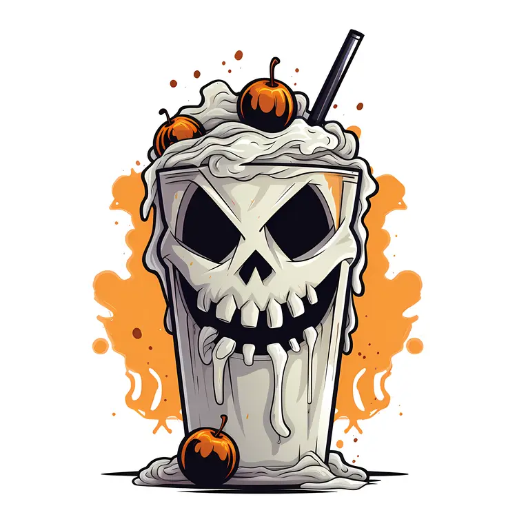 Pumpkin Face Milkshake with Pumpkins