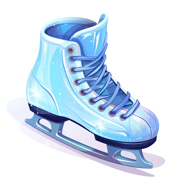 Single Blue Ice Skate for Winter Sports