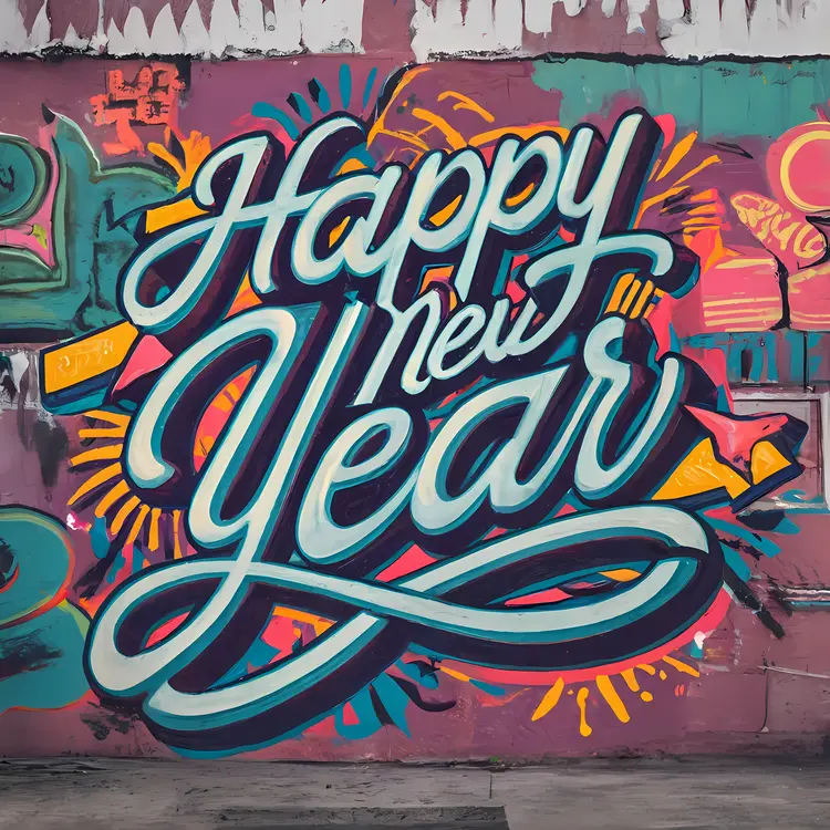 Graffiti Style Happy New Year