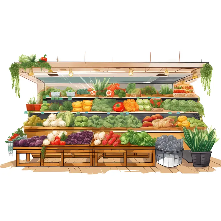 Abundant Vegetable Stand at Market