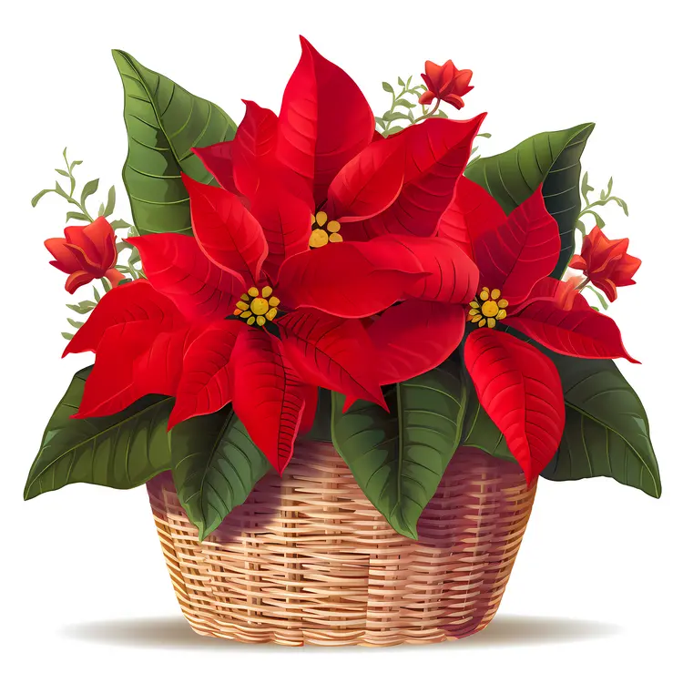 Poinsettia in a Basket