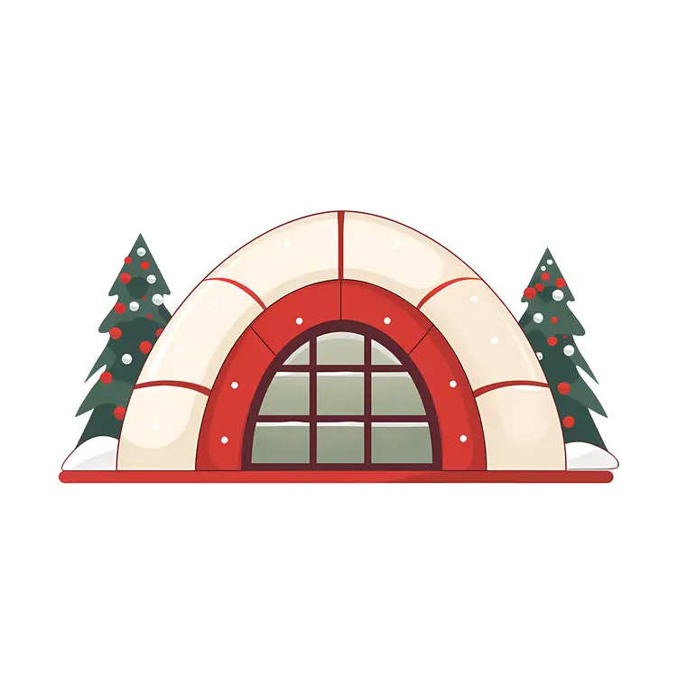 Festive Igloo with Trees