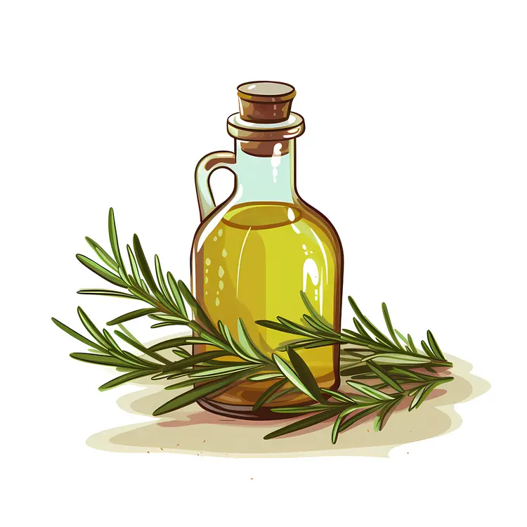 Yellow Bottle with Rosemary for Aromatherapy