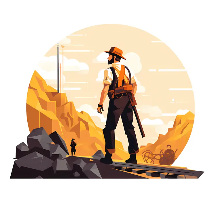 Miner in Mountainous Terrain