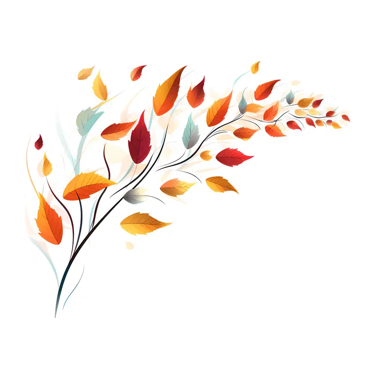 Colorful Leaves in Autumn Breeze