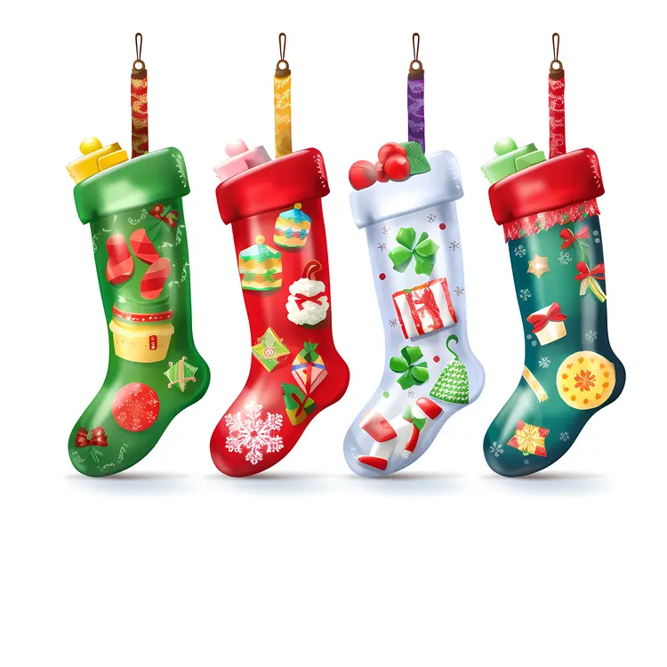 Colorful Hanging Christmas Stockings