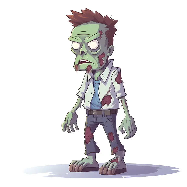 Cartoon Zombie Character for Halloween Concept