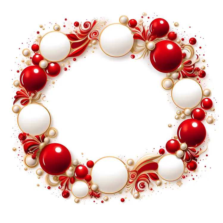Red and White Baubles Wreath