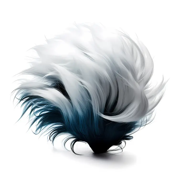 Fluffy White and Blue Gradient Hair