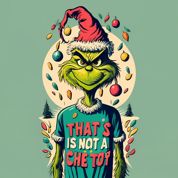 Grinch in Santa Hat with 'That's is not a Che Top' Shirt